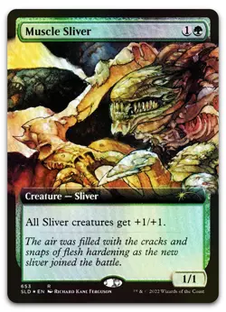 Muscle Sliver (Extended Art) #653 (Foil) (NM) Secret Lair Drop SLD Magic MTG - Image 1
