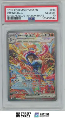 2024 Pokemon SV06: Twilight Masquerade Greninja ex PSA 10 #214/167 Special - Image 1