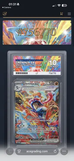 Greninja EX 214/167 Ace PERFECT 10 twilight masquerade SIR POKEMON TCG gm10 - Image 3