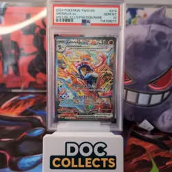 Pokemon TCG Greninja EX 214/167 Twilight Masquerade SIR Holo PSA10 - Image 1