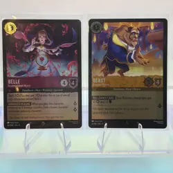 Lorcana Fabled Belle & Beast Pair Of Two Foils NM - Image 1