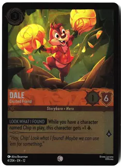 Disney Lorcana TCG Dale Excited Friend 4/204 Foil Wilds Unknown - Image 1