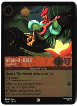 Disney Lorcana TCG Alan-a-Dale 7/204 Foil Wilds Unknown - Image 1