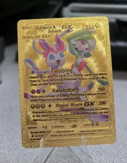 Pokemon Gardevoir Sylveon GX Tag Team Gold Foil Fan Art Collector Card TCG - Image 1