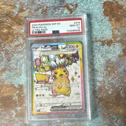Pokemon TCG Pikachu ex 219/191 SV08: Surging Sparks Ultra Rare Holo EN PSA 10 - Image 1