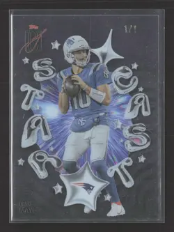 2025 Topps Signature Class Star Cast Drake Maye #SC-13 Black Acetate True 1/1 - Image 1
