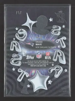 2025 Topps Signature Class Star Cast Drake Maye #SC-13 Black Acetate True 1/1 - Image 2