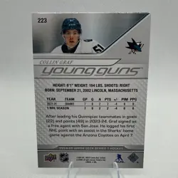 Upper Deck 2024-25 Series 1 Young Guns Collin Graf #223 Sharks Rookie - Image 2