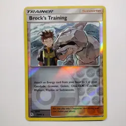 Pokemon Card Brock's Training 55/68 Reverse Holo Rare Hidden Fates NM - Image 1