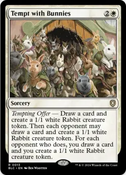 1 x Tempt with Bunnies - Bloomburrow Commander - LP - MTG - Image 1