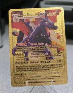 Pokemon Shining Charizard 250hp Gold Foil Fan Art Collector Card TCG - Image 1