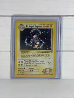 Lt. Surge's Magneton 8/132 Rare Holo Gym Heroes Set Pokemon Card LP - Image 1