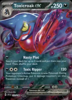 Toxicroak ex 131/198 Scarlet & Violet Base Set Double Rare Pokemon Card Mint - Image 1