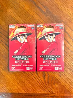 One Piece TCG OP-13 Carrying On His Will Sleeved Booster Packs Lot of 2 Sealed - Image 1