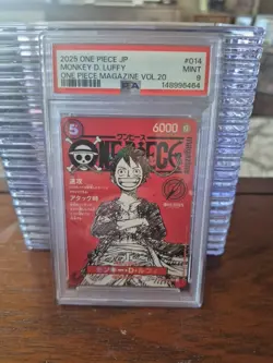 2025 ONE PIECE JAPANESE PROMOS ONE PIECE MAGAZINE VOL.20 MONKEY D. LUFFY PSA 9 - Image 1