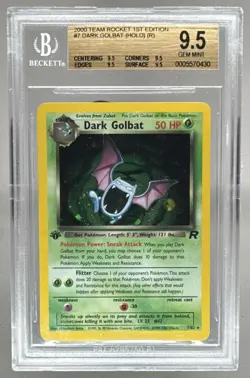 Dark Golbat Team Rocket 1st Edition 7/82 Holo 2000 BGS 9.5 Gem Mint Pokemon - Image 1
