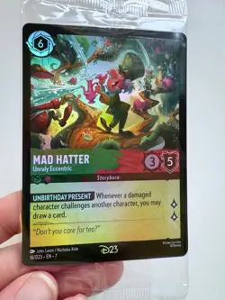 2026 Disney Lorcana Mad Hatter Unruly Eccentric D23 Exclusive FOIL *SEALED* - Image 3