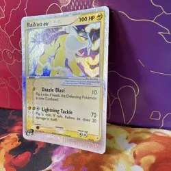 Pokemon TCG Raikou EX Team Magma vs Team Aqua Holo Card 92/95 EX Rare NM - Image 3