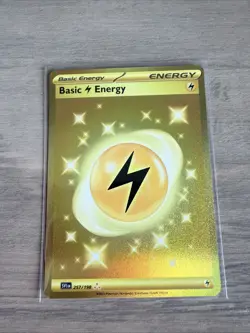 Pokemon GOLD Basic Electric Energy 257/198 Hyper Rare Scarlet & Violet NM - Image 1