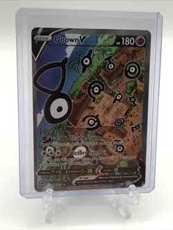 Pokemon Unown V Alt Full Art Holo Silver Tempest 177/195 Trading Card NM - Image 1