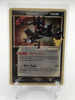Pokemon Greninja Gold Star Celebrations Black Promo SWSH144 Holo Trading Card NM - Image 1