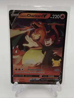 Pokemon Lance's Charizard V Celebrations 25th Promo Holo Trading Card NM - Image 1