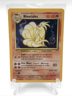 Pokemon Ninetales Unlimited Base Set Holo Trading Card LP - Image 1