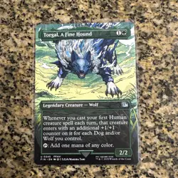 Torgal, A Fine Hound (Borderless Foil) Final Fantasy - Magic MTG Wolf U 0345 - Image 1