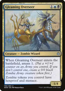 1x - Gleaming Overseer - #198 - War of the Spark - CUC NM MTG - Image 1