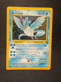 Pokemon TCG Articuno 2/62 Holo Rare – Fossil WOTC Unlimited – MP - Image 1