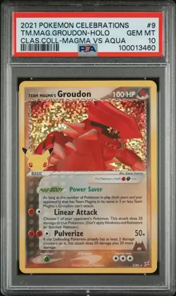 2021 POKEMON CELEBRATIONS CLASSIC COLL #9 TEAM MAGMA'S GROUDON-HOLO PSA 10 - Image 1