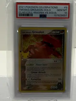 Pokemon TCG 2021 Team Magma's Groudon 9/95 Celebrations Holo PSA 10 - Image 1