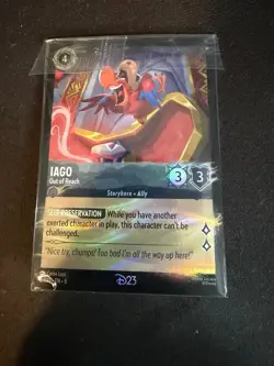 Disney Lorcana D23 Iago Out Of Reach Promo Card 8/D23 Exclusive Foil Rare Sealed - Image 1