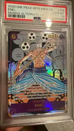 Enel OP15-118 Adventure on Kami's Island Alt Art Foil Secret Rare EN PSA 10 - Image 2