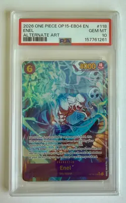2026 ONE PIECE OP15-EB04 EN ENEL ADVENTURE ON KAMI'S ISLAND #118 ENEL PSA 10 - Image 1