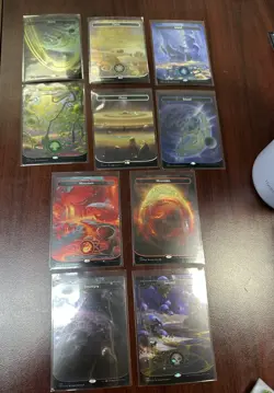 MTG Unfinity GALAXY FOIL basic Lands (10) 1 of each, pack fresh card #486 - #495 - Image 1