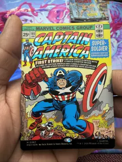 MTG Marvel Captain America, Super-Soldier #387 Borderless Comic Cover foil NM/M - Image 1
