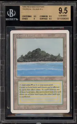 Magic The Gathering MTG Tropical Island Revised Rare BGS 9.5 - Image 1