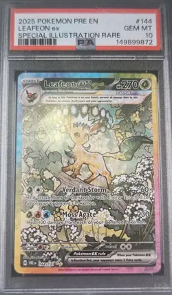 2025 Pokemon Prismatic Evolutions Leafeon ex 144 Special Illustration - Image 1