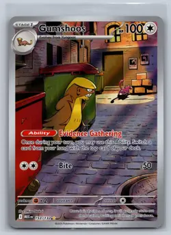 Gumshoos 153/132 Illustration Rare Mega Evolution Pokemon Holo Near Mint - Image 1