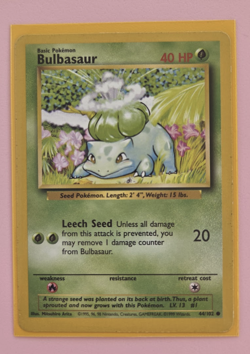 Bulbasaur 044/102 MP - Base Set Unlimited - Vintage Pokemon Card 1999 WotC - Image 1