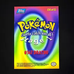 Mewtwo Strikes Back topps Pokemon The First Movie Holo Foil E10 Dratini - Image 2