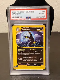 2003 POKEMON SKYRIDGE #32 UMBREON PSA 6 Tcg Card Slab Trade Collect Game E Reade - Image 1