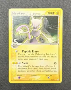 MEWTWO 2006 Pokemon EX Holon Phantoms Delta Species Non Holo # 24/110 PLAYED - Image 1