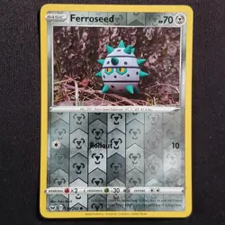 Ferroseed 130/202 Yuka Morii Reverse Holo Common Sword & Shield Pokemon NM - Image 1