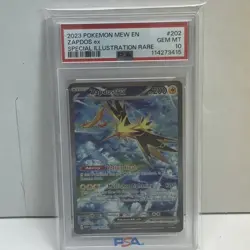 ZAPDOS EX 2023 POKEMON 151 SPECIAL ILLUSTRATION RARE #202 PSA 10 - Image 1