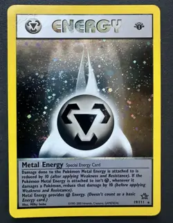 Metal Energy 19/111 Neo Genesis Holo 1st Edition MP small crease top left - Image 1