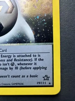 Metal Energy 19/111 Neo Genesis Holo 1st Edition MP small crease top left - Image 4