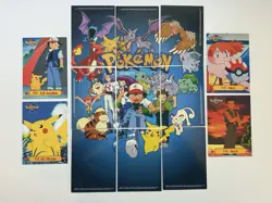 Topps Pokemon Series 1 Complete Puzzle Set TV1-TV13 Blue label LP - Image 1