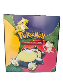 VTG 1999 WotC Nintendo Pokemon 3-Ring Binder Trading Card Game TCG Snorlax Used - Image 1